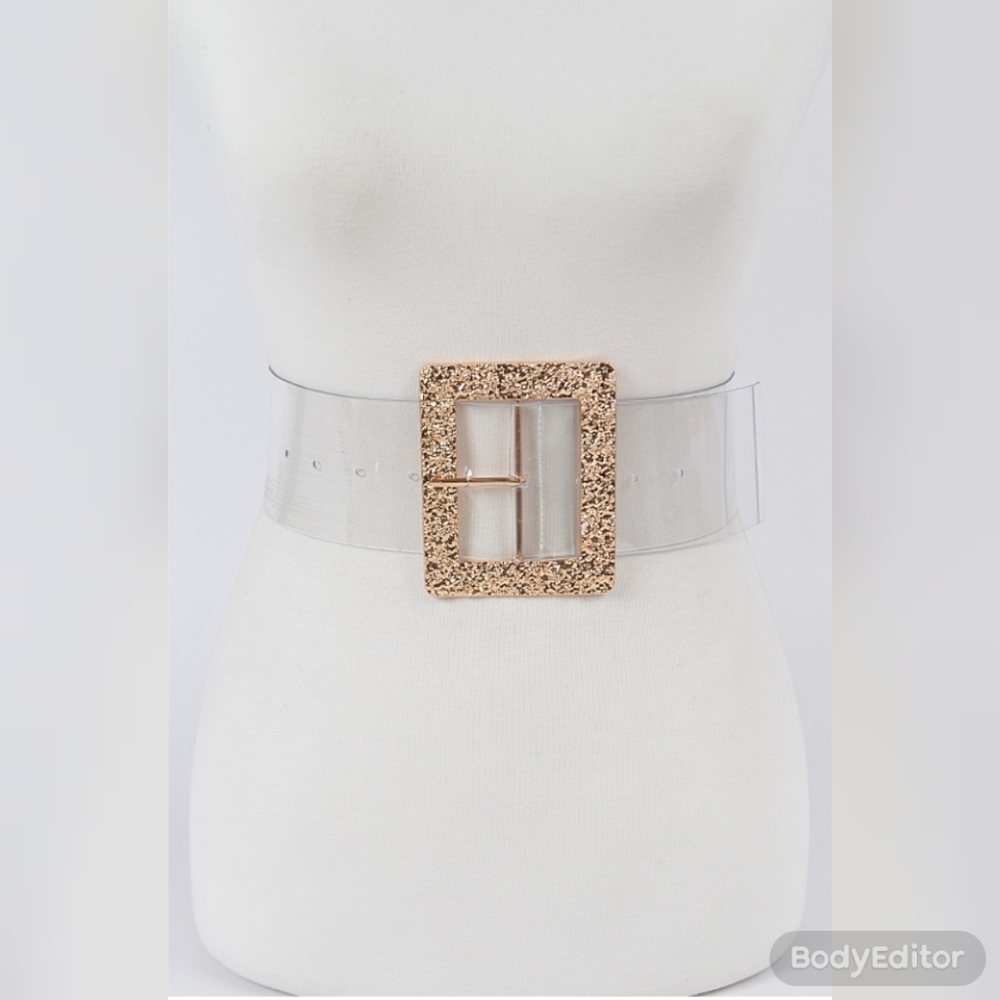 Hammered Look Gold and Clear Belt